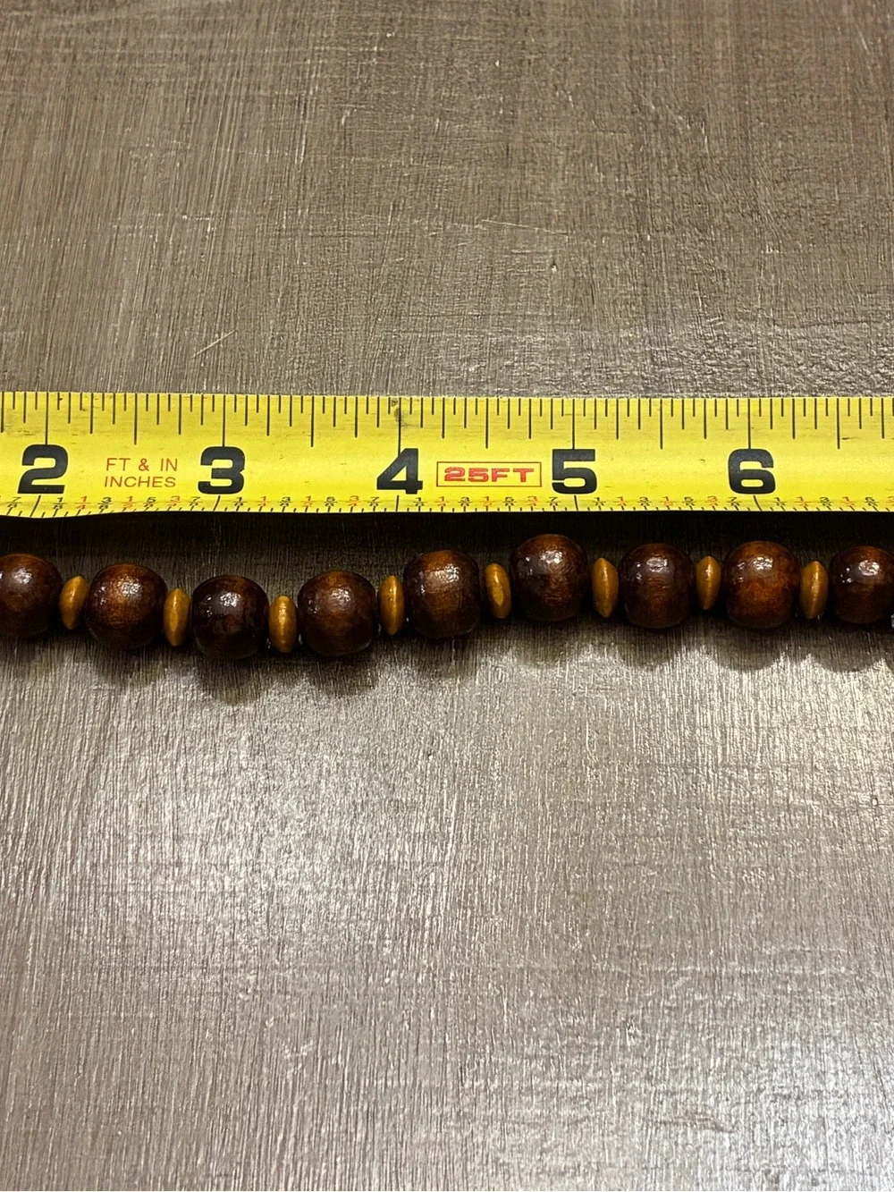 Handcrafted Brown Wood Bead Bracelet - Natural Brown